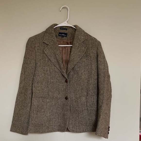 Harris Tweed‎ Vintage Hunter’s Run 100% Wool Blazer Women’s 13 Brown Check - Picture 4 of 10